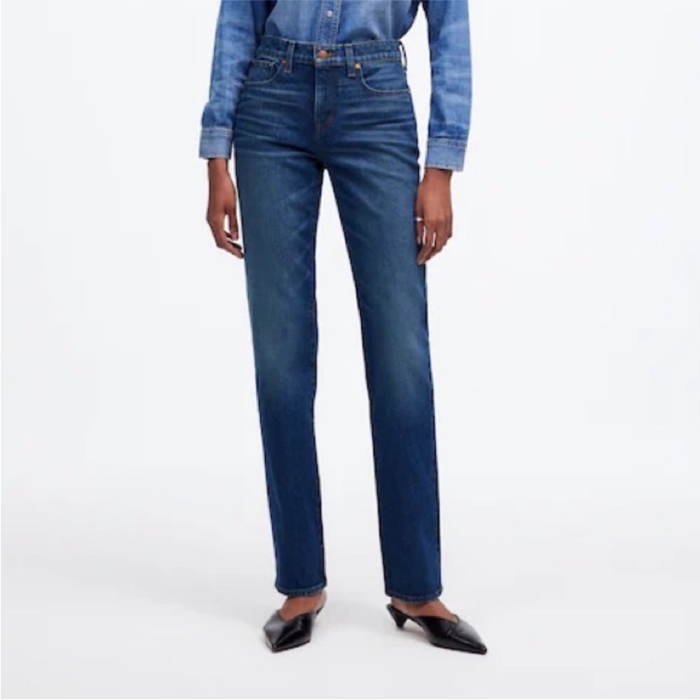 Madewell mid rise ‘90’s straight leg blue jeans denim 24